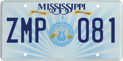 MS license plate ZMP081