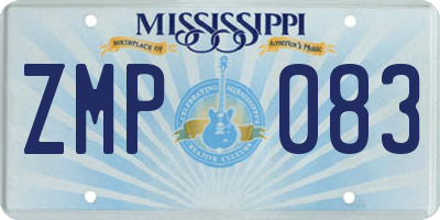 MS license plate ZMP083