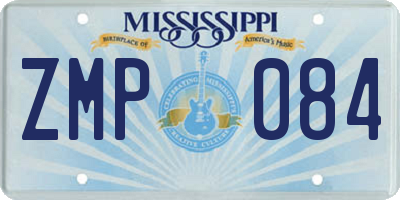 MS license plate ZMP084
