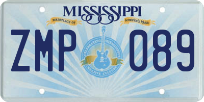 MS license plate ZMP089
