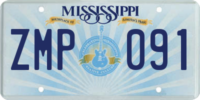 MS license plate ZMP091