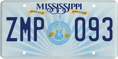 MS license plate ZMP093