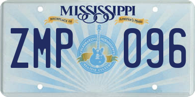MS license plate ZMP096