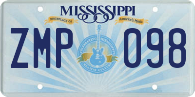 MS license plate ZMP098