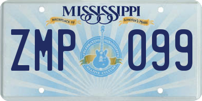 MS license plate ZMP099