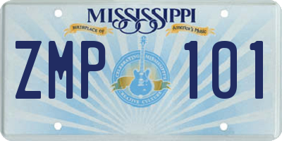 MS license plate ZMP101