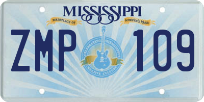 MS license plate ZMP109