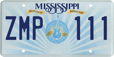 MS license plate ZMP111