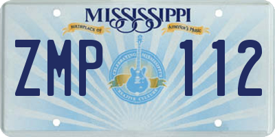 MS license plate ZMP112