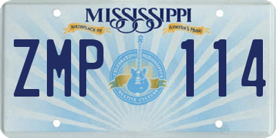 MS license plate ZMP114