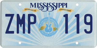 MS license plate ZMP119