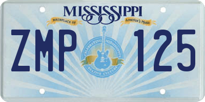 MS license plate ZMP125