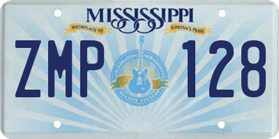 MS license plate ZMP128