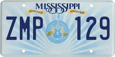 MS license plate ZMP129