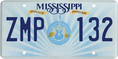 MS license plate ZMP132