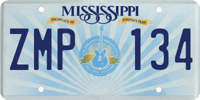 MS license plate ZMP134