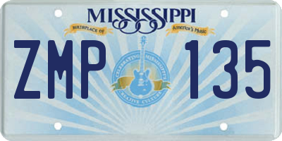 MS license plate ZMP135