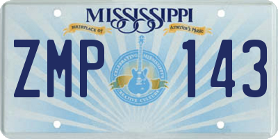 MS license plate ZMP143