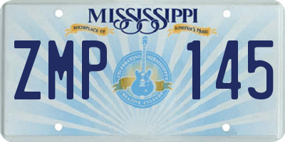 MS license plate ZMP145