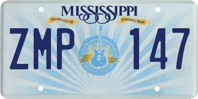 MS license plate ZMP147