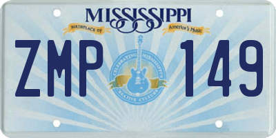 MS license plate ZMP149