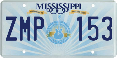 MS license plate ZMP153