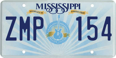 MS license plate ZMP154
