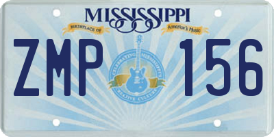 MS license plate ZMP156