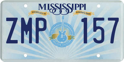 MS license plate ZMP157
