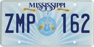 MS license plate ZMP162