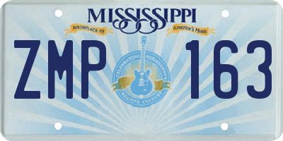 MS license plate ZMP163
