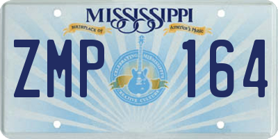 MS license plate ZMP164
