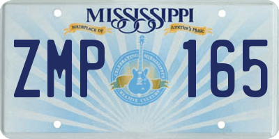 MS license plate ZMP165