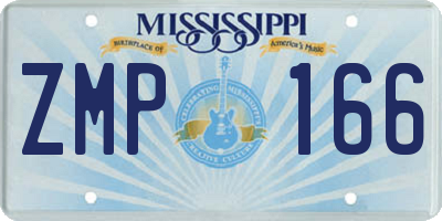 MS license plate ZMP166
