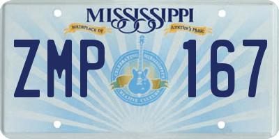 MS license plate ZMP167