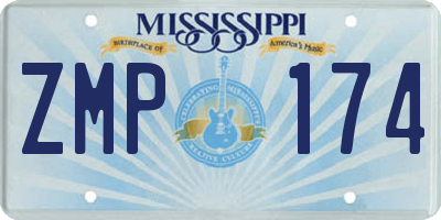 MS license plate ZMP174