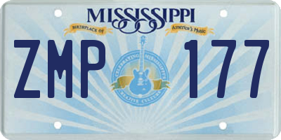 MS license plate ZMP177