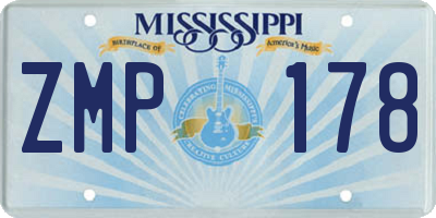 MS license plate ZMP178