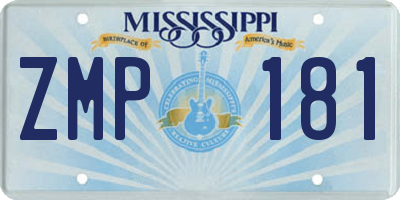 MS license plate ZMP181