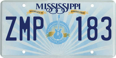 MS license plate ZMP183