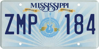 MS license plate ZMP184