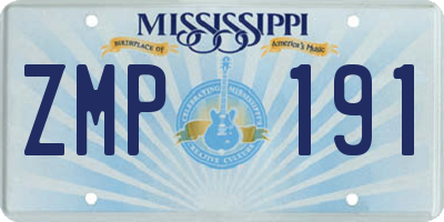 MS license plate ZMP191