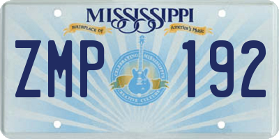 MS license plate ZMP192