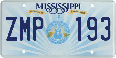 MS license plate ZMP193