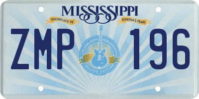 MS license plate ZMP196