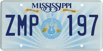 MS license plate ZMP197