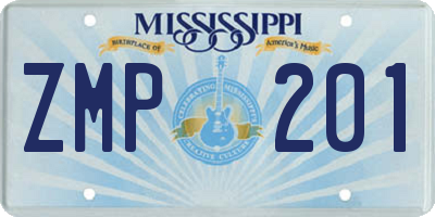 MS license plate ZMP201