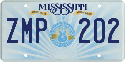 MS license plate ZMP202