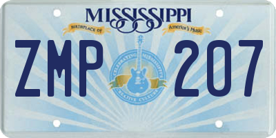 MS license plate ZMP207