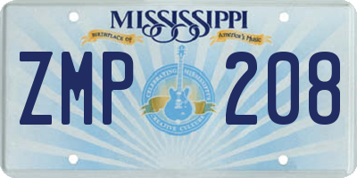 MS license plate ZMP208